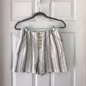 striped Anthropologie shorts
